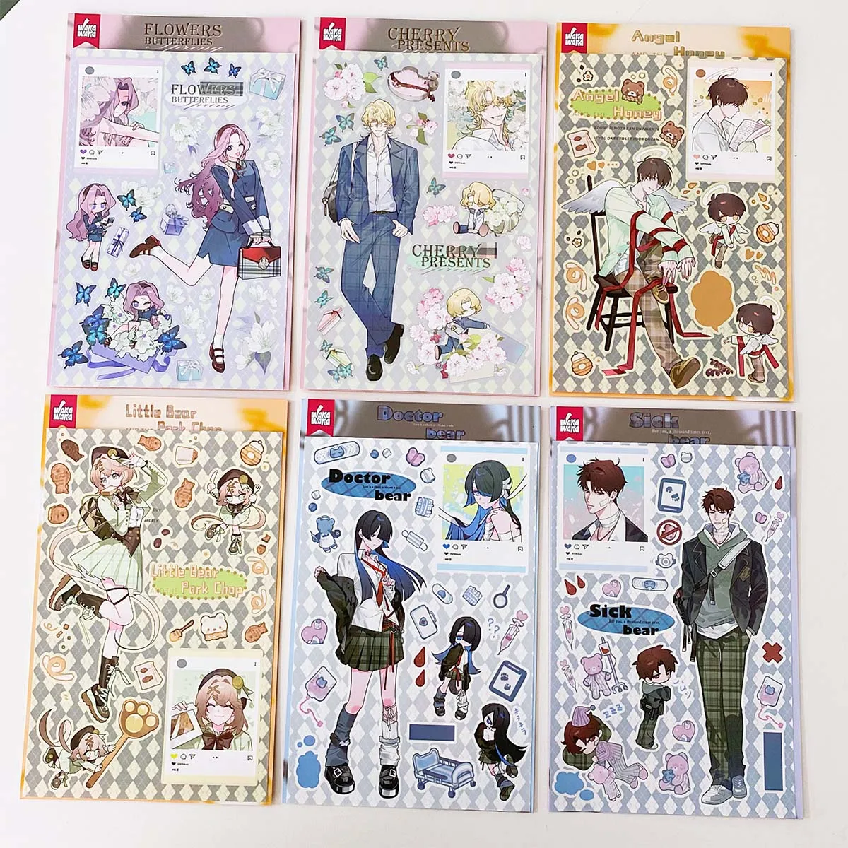 Coreano Deco Character Sticker Set, Scrapbooking Papelaria, cartão coreano, DIY Material, Artes, Artesanato Álbum