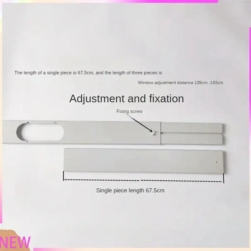 B15C 3PCS 에어컨 예비 부품에 대 한 조정 가능한 휴대용 창 키트 플레이트 에어컨 창 Attachment-68CM