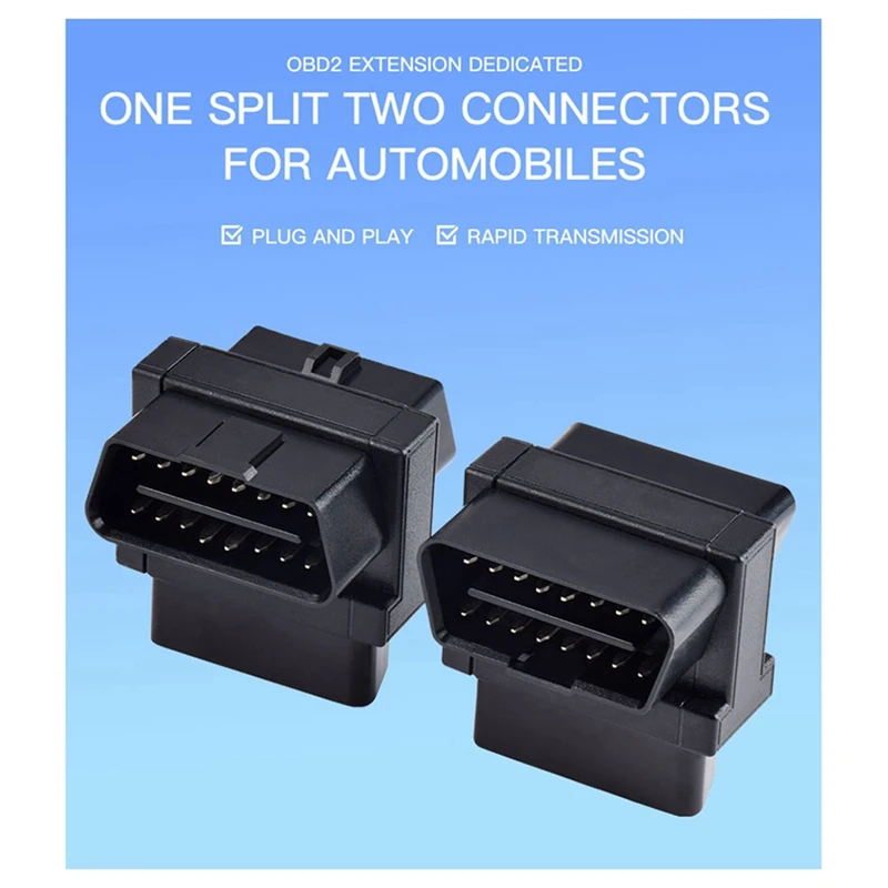 Car Mini OBD2 One Minute Two Extension Cable Automotive Universal 16-Pin Core Splitter Connected To Obd Devices