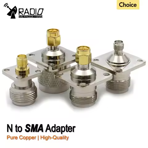 Connector N Type Male Female To SMA 4Holes Flange L16 N To SMA Male Female 4Hole Flange Chassis Panel Mount Socket New Brass