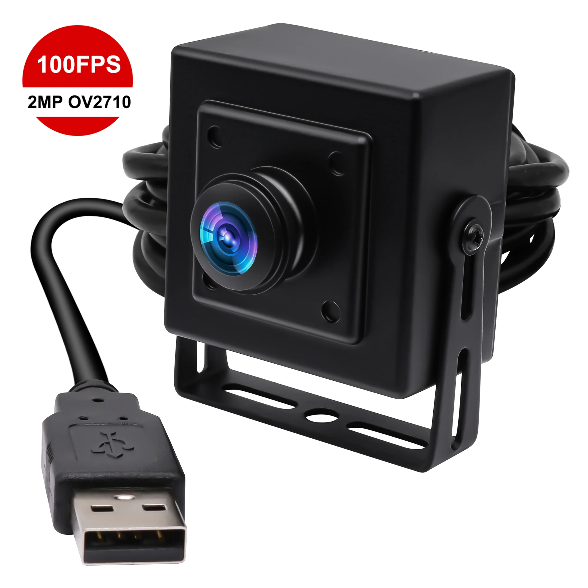 ELP 2MP 180 degree Fisheye Camera 30fps/60fps /120fps High Frame Rate Wide Angle USB Webcam OV2710 HD 1080P Mini Camera for PC