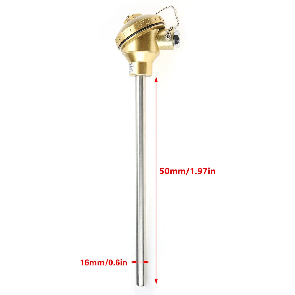 1PC 50-400mm K Type Stainless Steel Probe Thermocouple Temperature Sensor  High Temperature Resistant