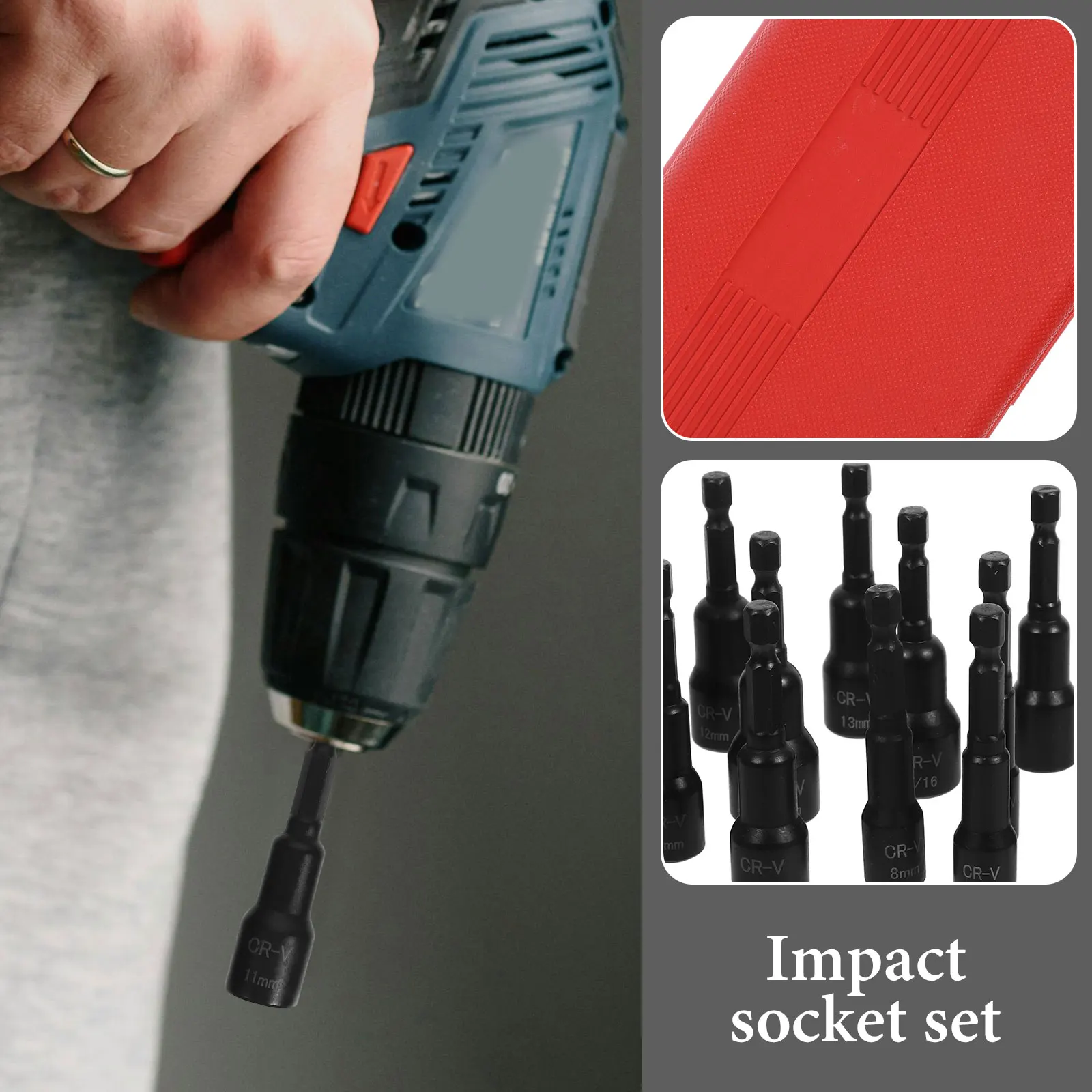 

1 set Socket Set Vanadium Steel Impact Assortment Socket Adapter Swivel Assorted Drive Adapter Extension Mechanics Tool