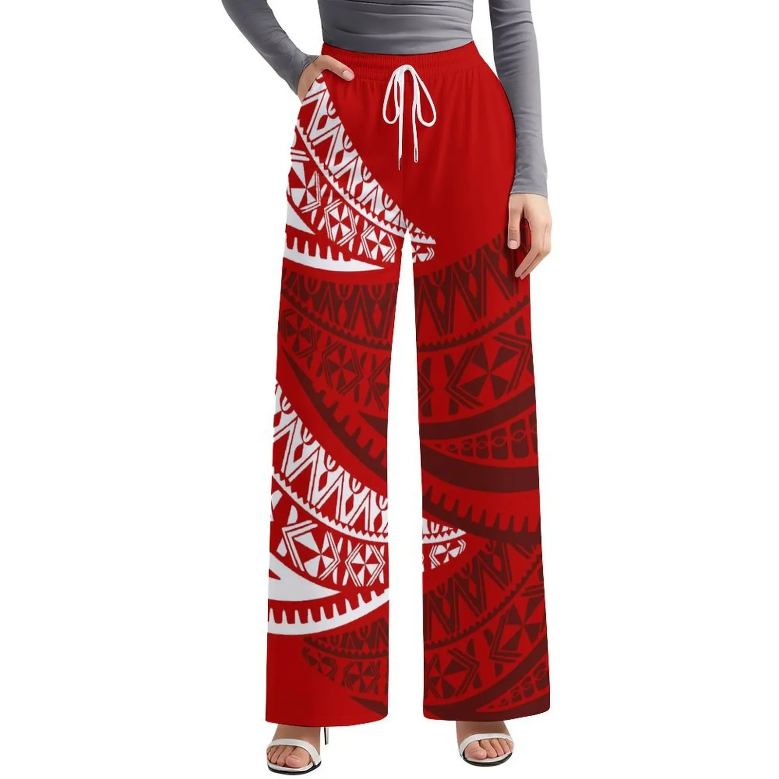 Calças largas femininas polinésias personalizadas da ilha do pacífico padrão tribal design calças compridas padrão 2025 novo estilo