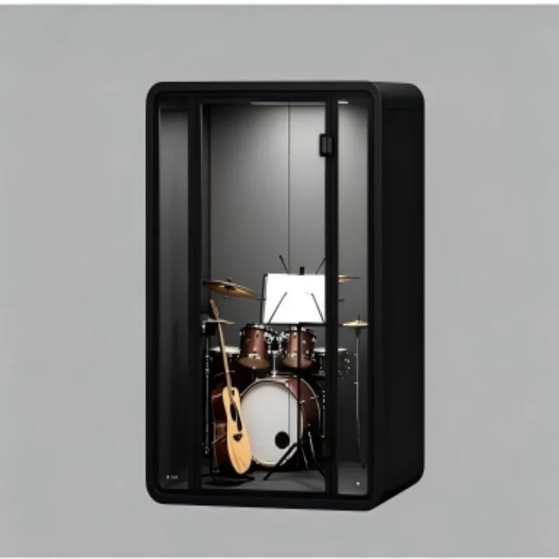 Professional Acoustic Soundproof Booth for Musical Instrument Practice Portable Silent Recording Studio Pod with Glass Door