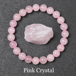 Natural Pink Crystal Bead Bracelet Real Rose Quartzs Natural Stone 6mm 8mm Round Beads Bracelet Women Men Energy Healing Jewelry