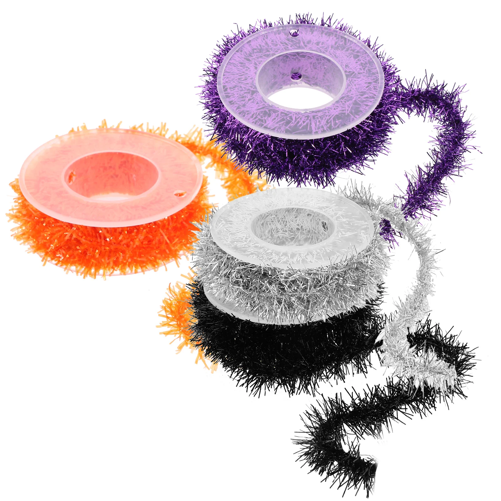 

4 Rolls Halloween Garland Decorations Shiny Wall Hanging Party Props For Home Office Bedroom Classroom Yard Kitchen Halloween