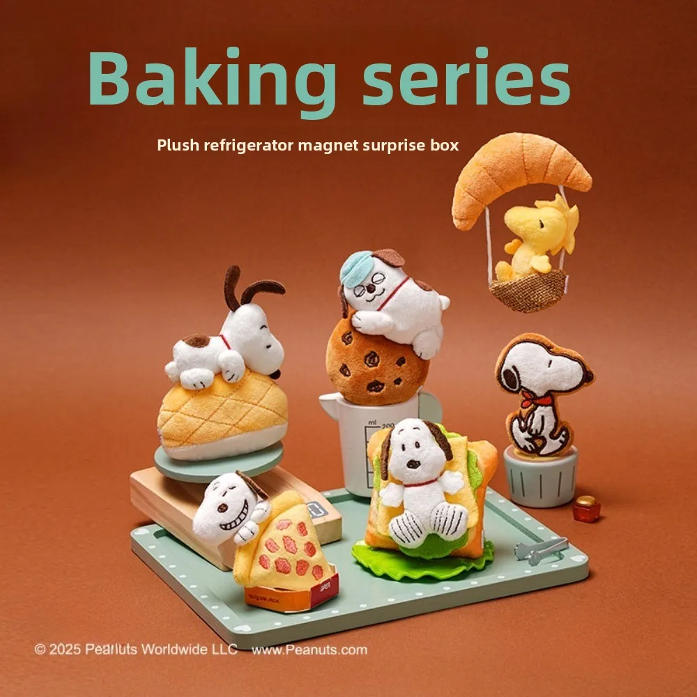 Snoopy PEANUTS Bakery Series Plush Fridge Magnet Surprise Box, Creative Birthday Gift Blind Box