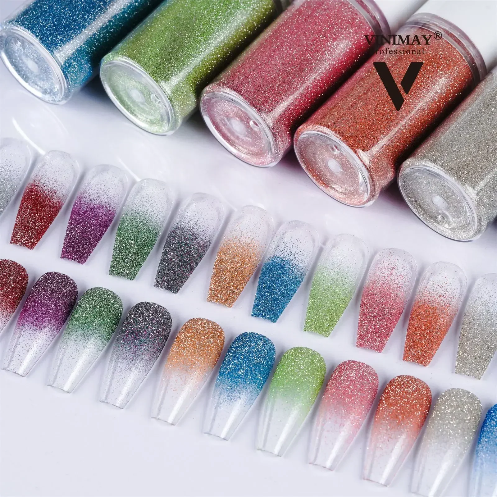 10g Spray Powder Neon Gradient Effect Pigment Glitter Shiny Powder Professional Nail Supplies Create A Few Seconds To Achieve