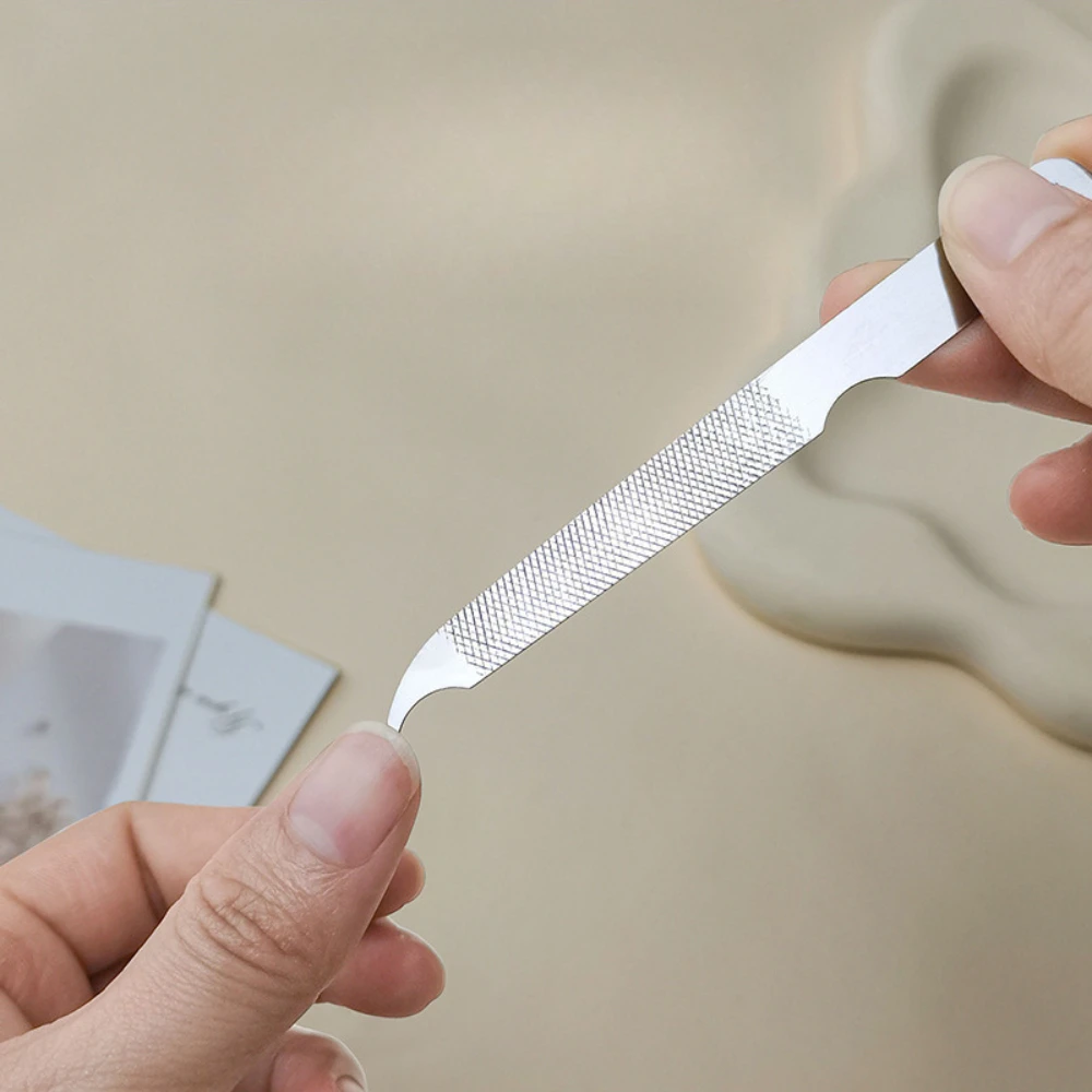 10 ชิ้น/เซ็ตเล็บไฟล์สแตนเลสคู่ด้านข้างบัฟเฟอร์ขัดเล็บขัดเล็บเล็บสําหรับ Salon Home