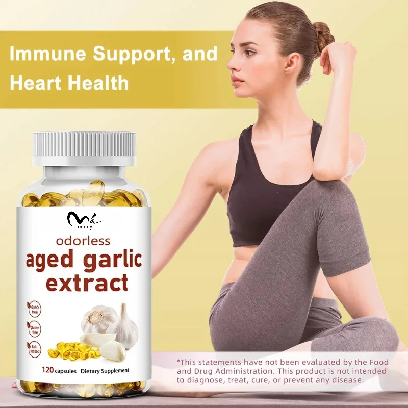 Garlic Oil Supplement Capsules - for Immune and Cardiovascular, Balance Cholesterol Levels, Enhances Immunity