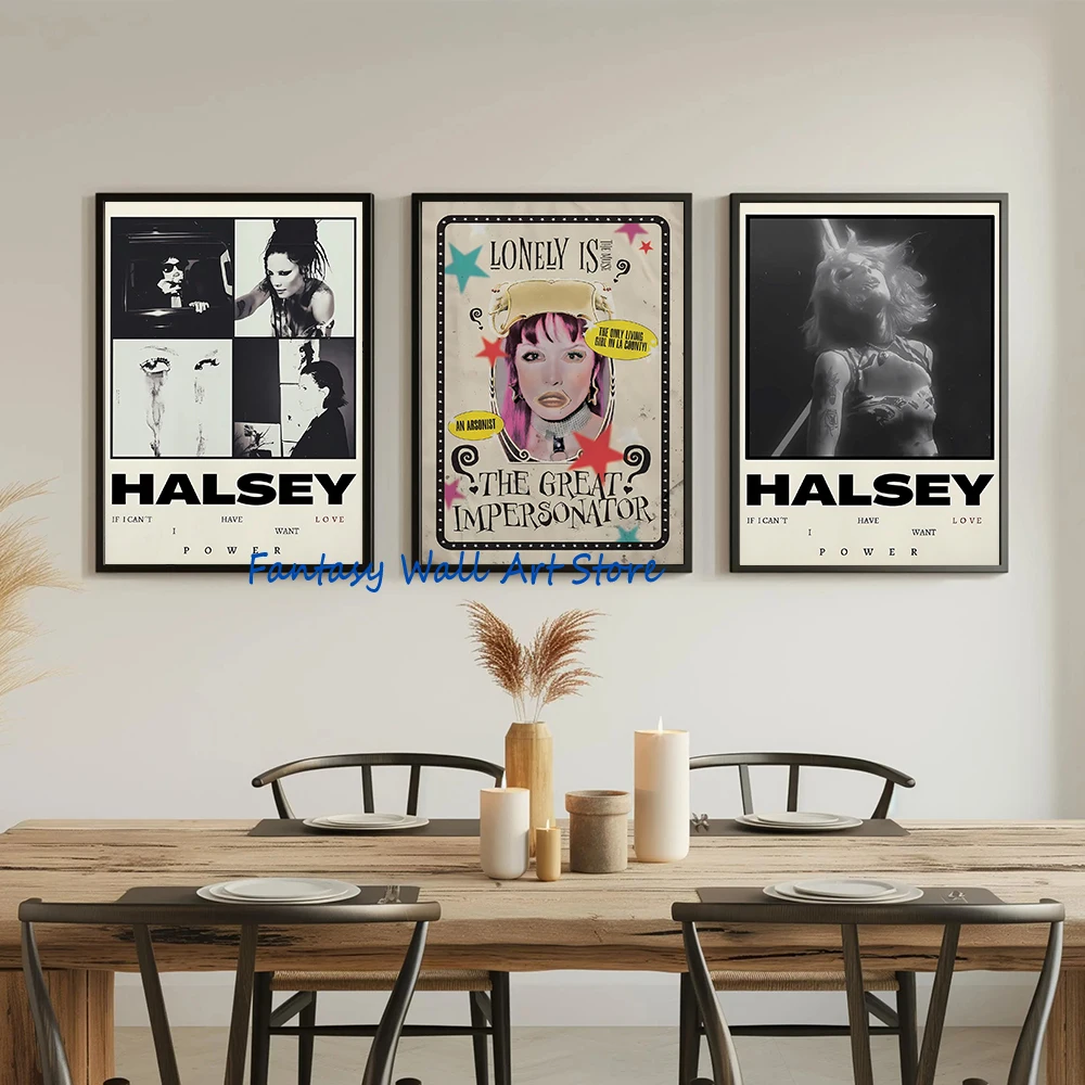 Halsey Music Album Covers Poster Manic Badlands Lonely in The Muse Halsey Music Wall Decor Canvas Painting Wall Picture Fans Art