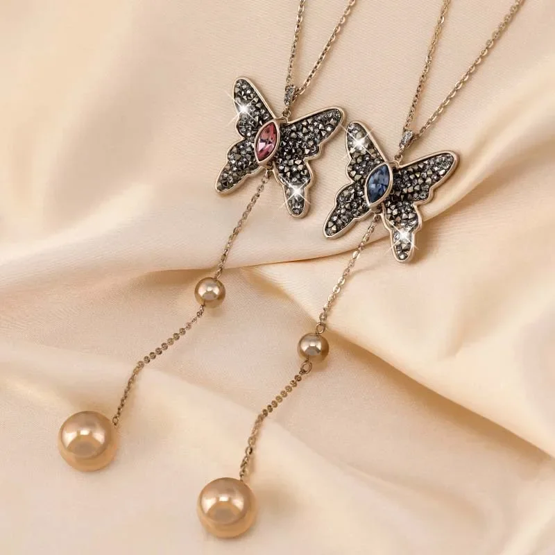 سلسلة سترة فراشة فاخرة خفيفة للخريف والشتاء سلسلة معلقة جديدة