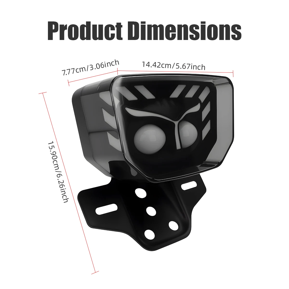 Universal 12V Motorcycle Owl Shaped LED Brake Tail Light Signal Lights LED Integrated Tail Light Dynamic Strobe Indicator Lamp