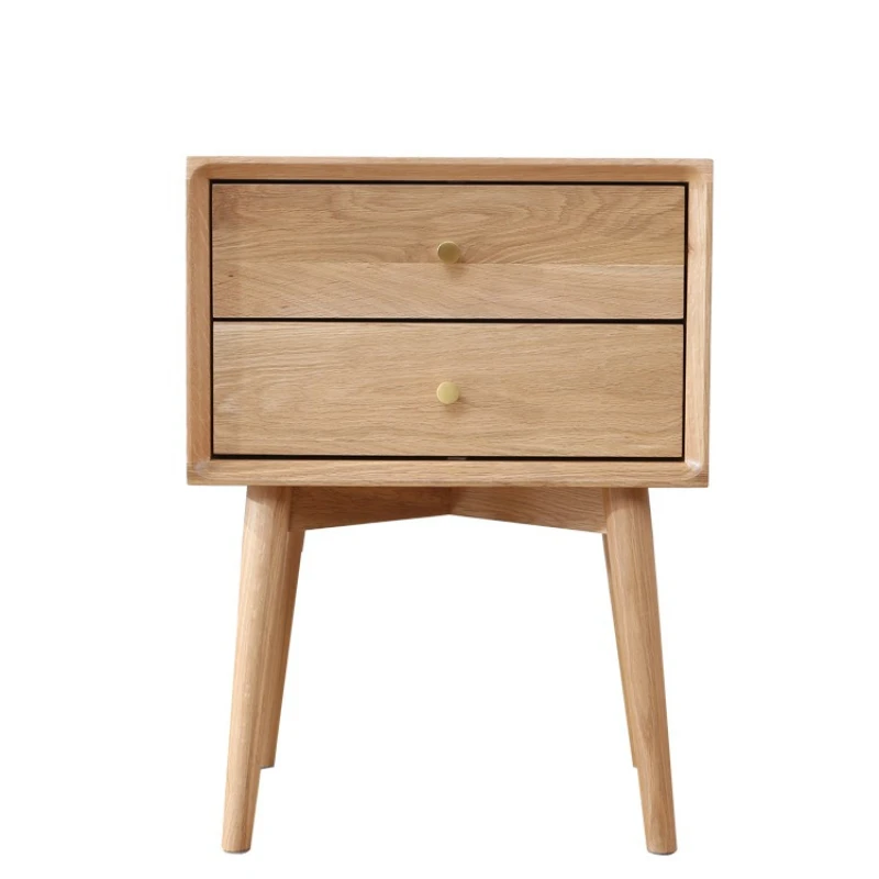 

Nordic all solid wood bedside table, oak Japanese-style bedroom locker, second chest cabinet