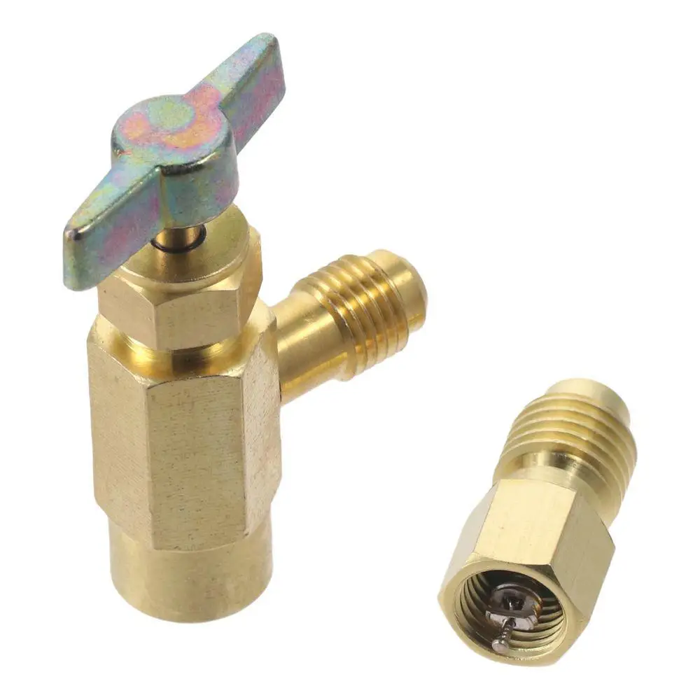 

1Set 1/4’’ SAE Female Self-Sealing Car Accessories Parts 1/2’’ Acme Male Adapter Golden Can Tap Brass Adapter For Car