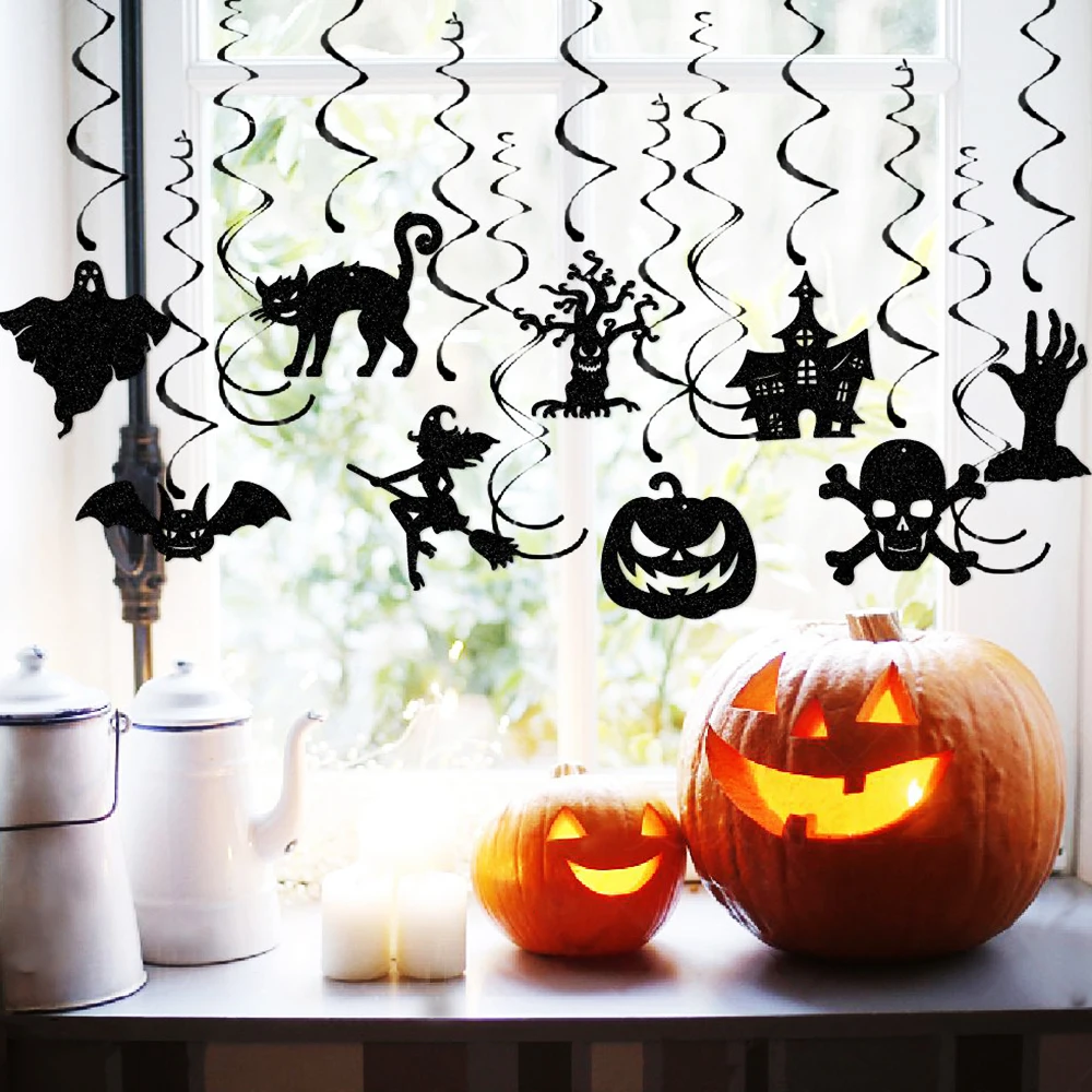 Halloween Banner Girlande Kürbis Geist Fledermaus Wirbel Decke hängen Ornament glücklich Halloween Dekoration Hoilday Party liefert – Detail 5