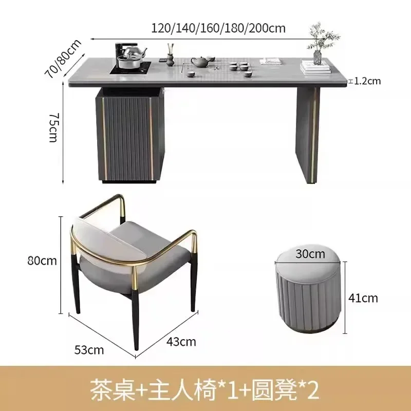 LYN Italian rock slab tea table household tea table chair combination kettle integrated