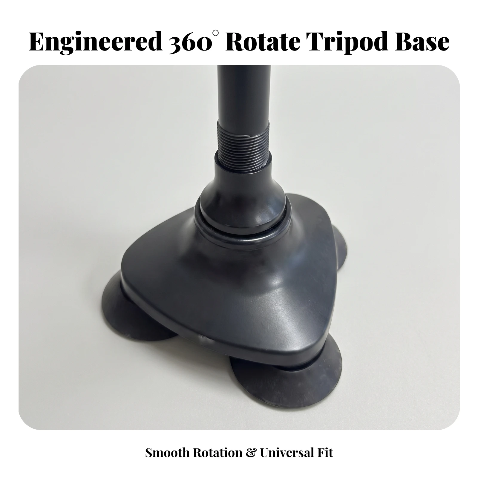 Three-Legged Cane Base Wear-Resistant Cane Base with Rotating Joint Replacement Foot Stability for Elderly, Uneven Ground