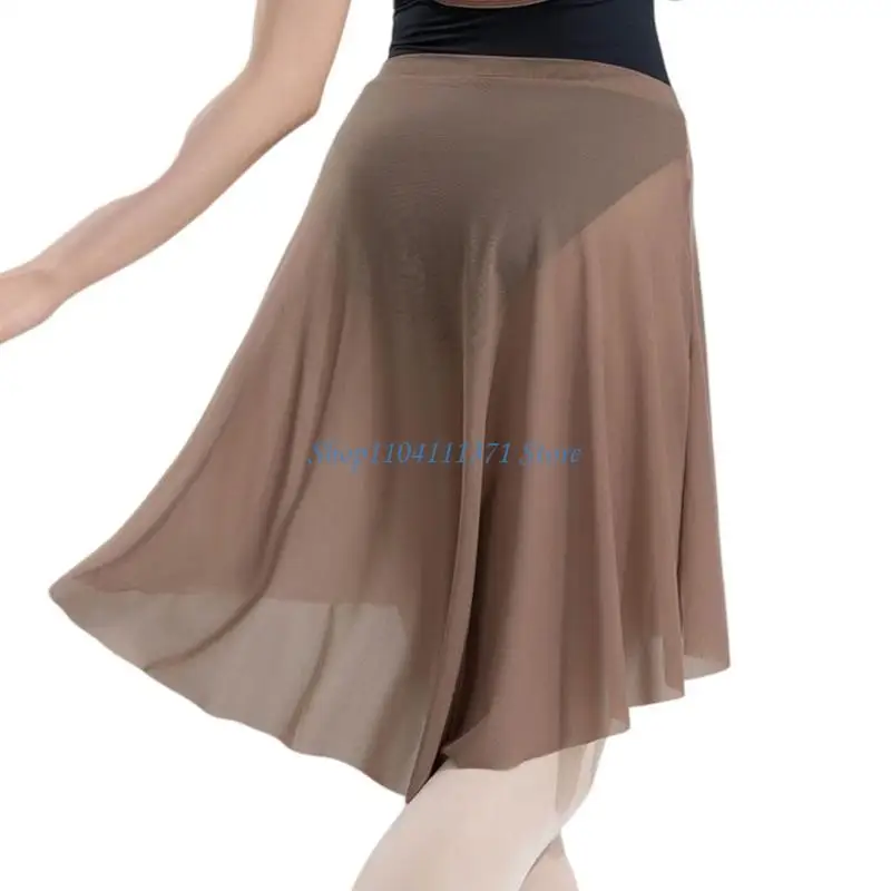 P9FC Women Ballet Skirt Female Wrap Skirt Color Dance Skirt for Exercise