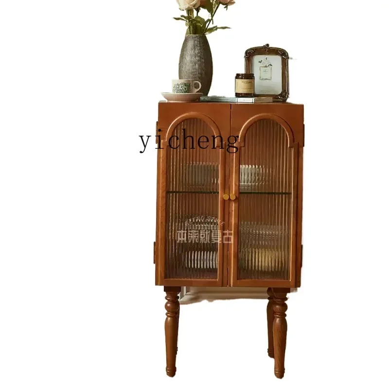 

Living Room Sofa Side Glass Display Cabinet French Side Cabinet Bedroom Bedside Table