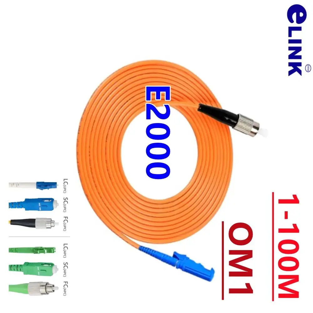 fiber optic patchcord OM1 1M-100M E2000 simplex LC FC ST APC MM 5m 10m 3m 7m 20m 30m 40m 50m 100m jumper SX E2000 Multimode