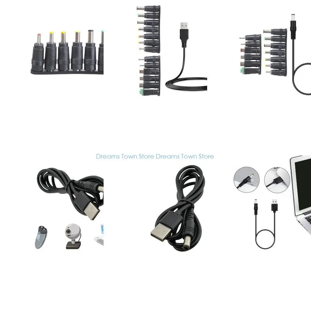 

HX6A Кабель питания USB — DC5521, 5 В постоянного тока, 5,5x2,1 мм, зарядный шнур, в комплект входят 13 насадок для камер, и