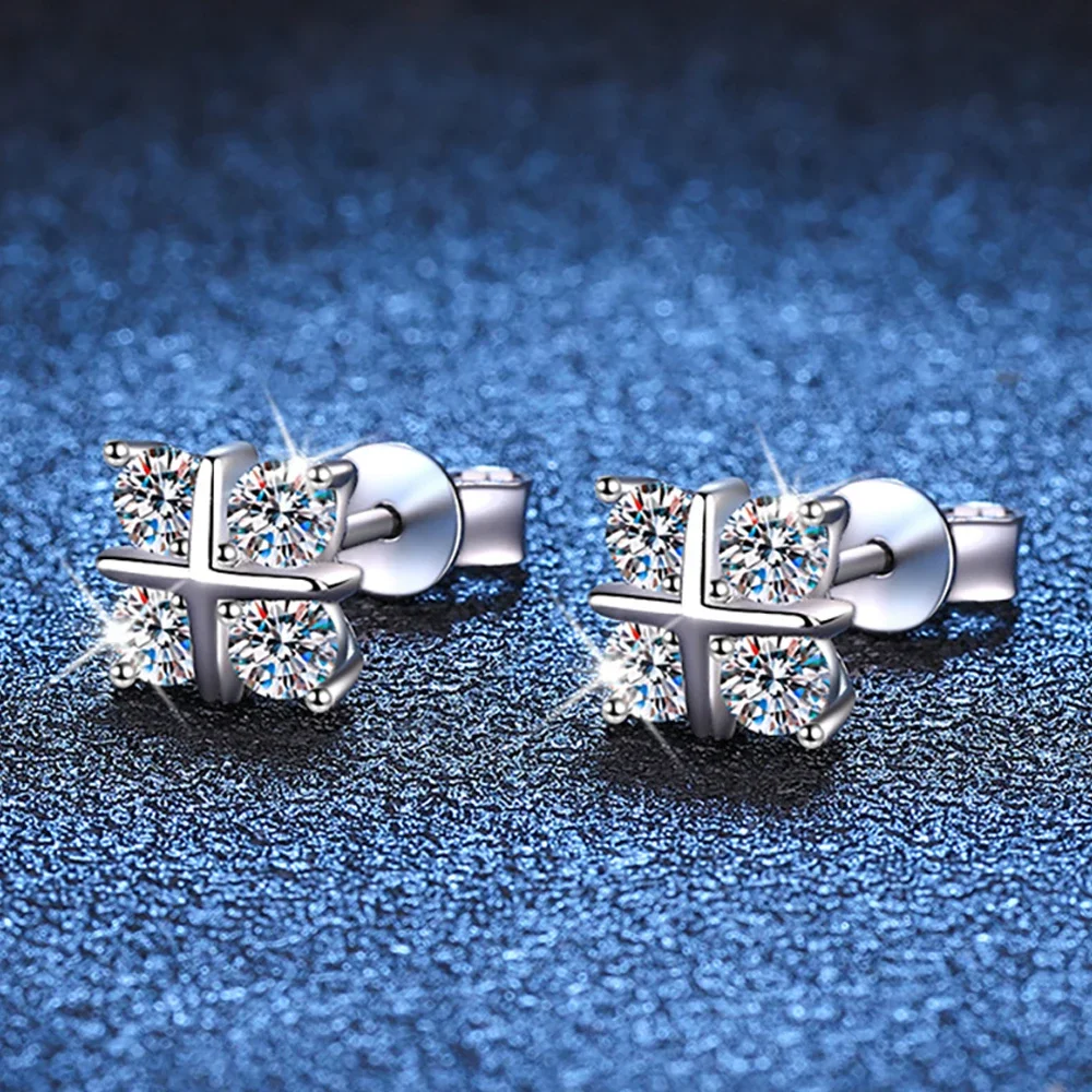 

3mm All Moissanite Earrings For Women Gift S925 Sterling Silver Lab Diamond Stud Earrings Plated 18K Girl Gift Jewelry