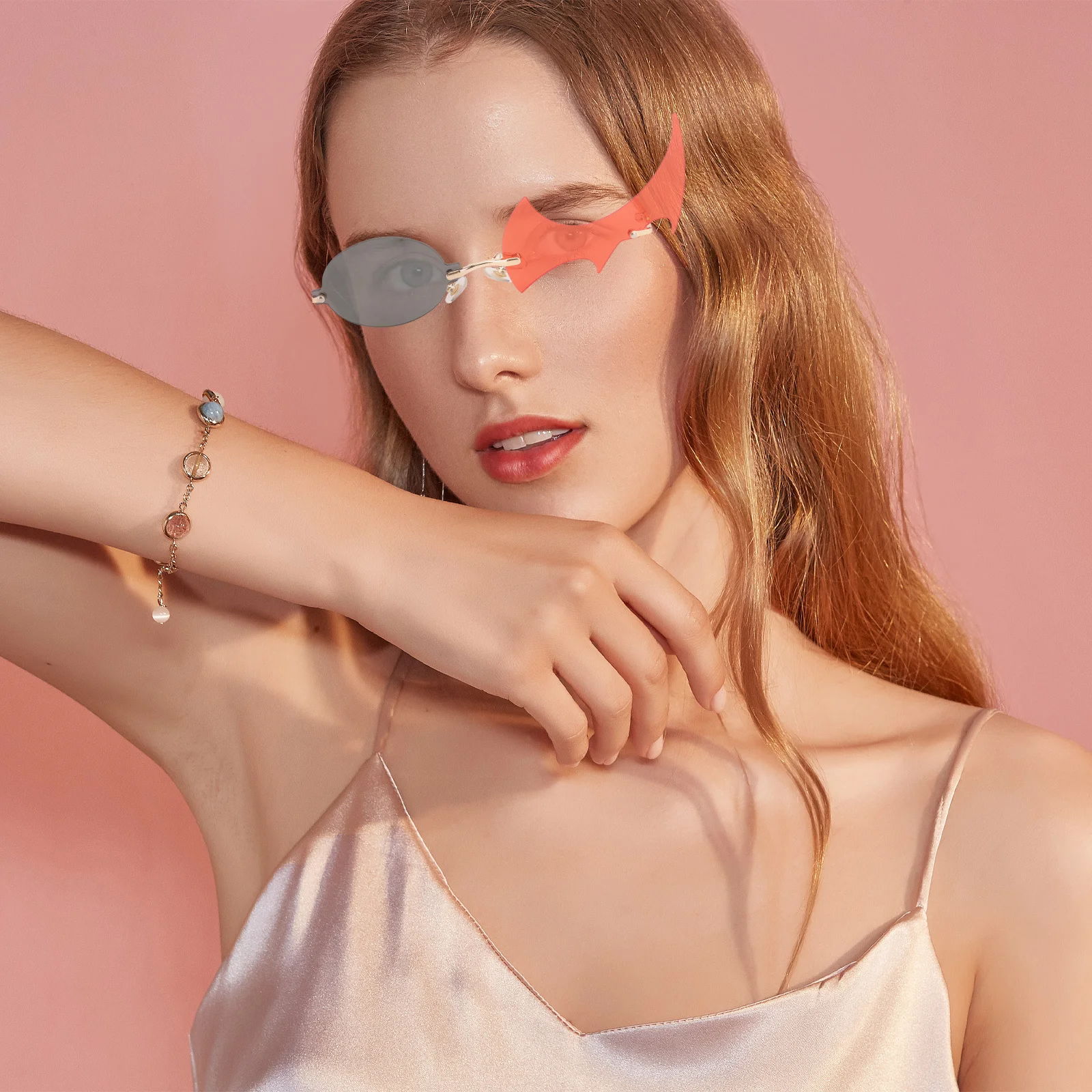 

1Pair Novel Fire Flame Sunglasses Fashionable Polygonal Lenses Antiglare Comfortable Wear Party Decorative Gift