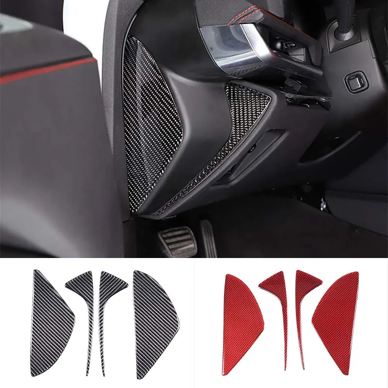 

Soft Carbon Fiber Car Inner Door A-Pillar Armrest Panel Trim Stickers For Chevrolet Corvette C8 Stingray Z51 Z06 2020-2023