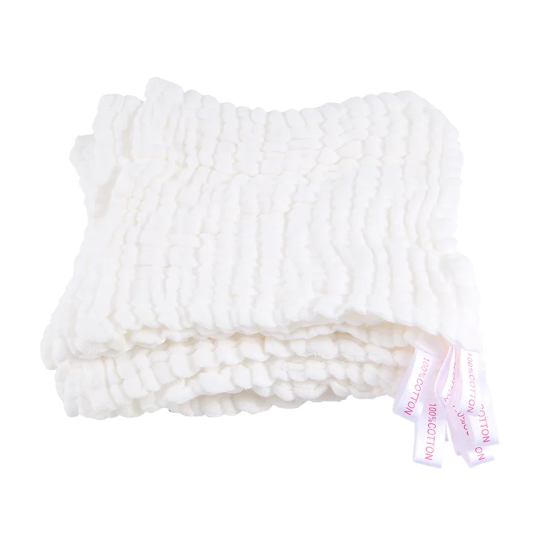 AS96-Baby муслиновые банные полотенца, 10 упаковок многоразовых мягких впитывающих хлопковых детских полотенец для лица, для нежной кожи ребенка, белый цвет