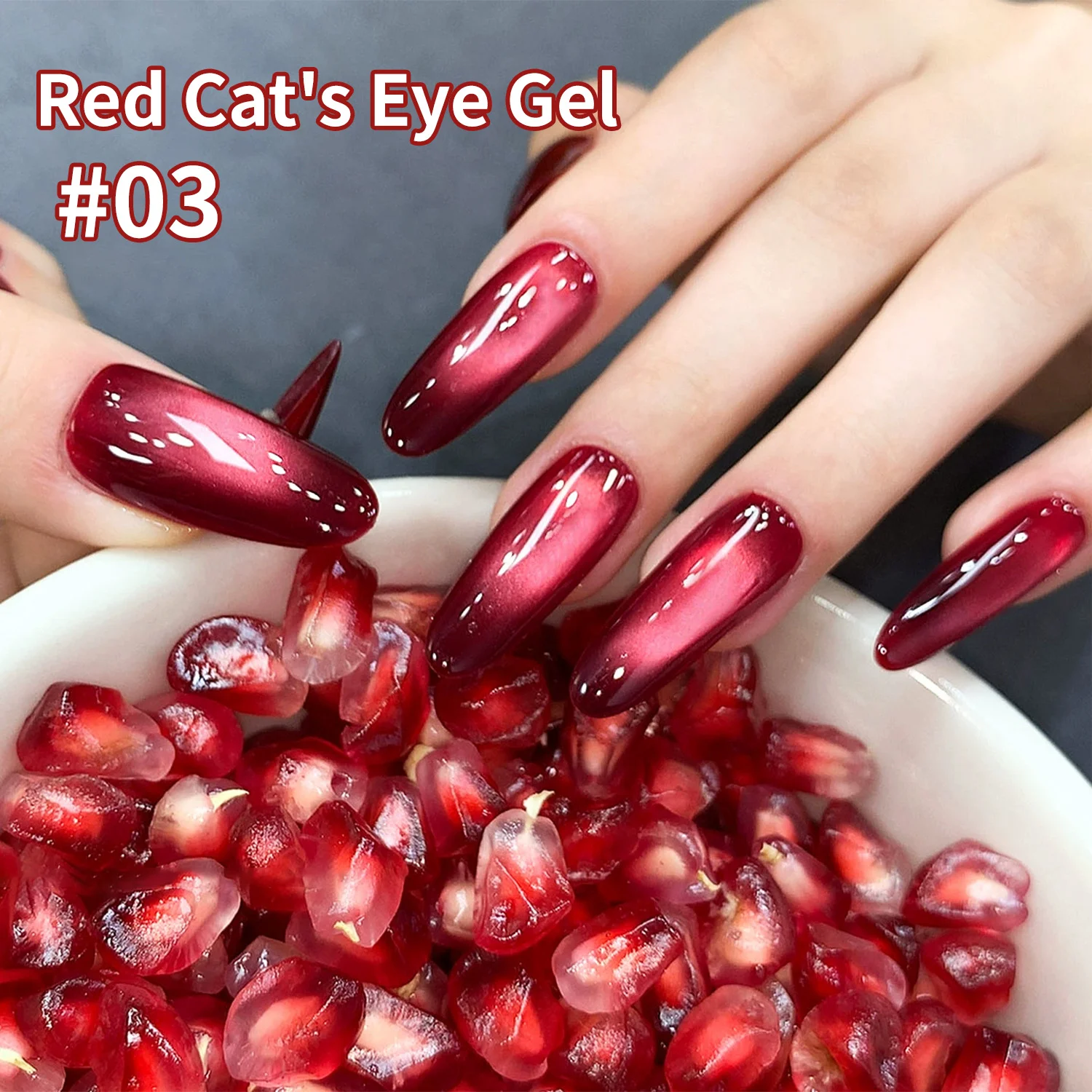 1 tarro de 5ml cinabrio granada rojo ojo de gato esmalte de uñas reflectante ojo de gato magnético Nail Art Gel remojo LED Gel herramientas de arte de uñas *