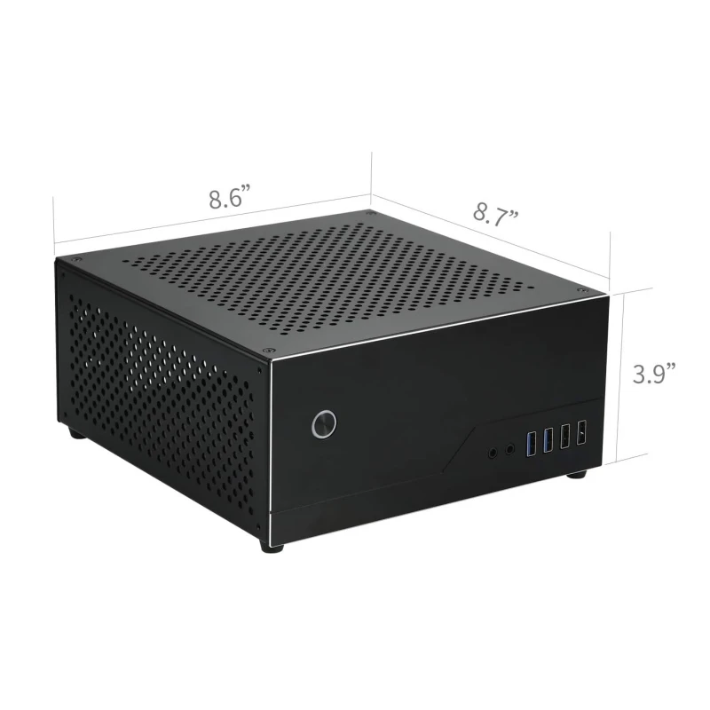 Sasis ITX Mini Router lembut HTPC Office Slot tunggal PCIE Aluminium mini-itx HTPC casing komputer Router lunak mendukung Port 6 COM