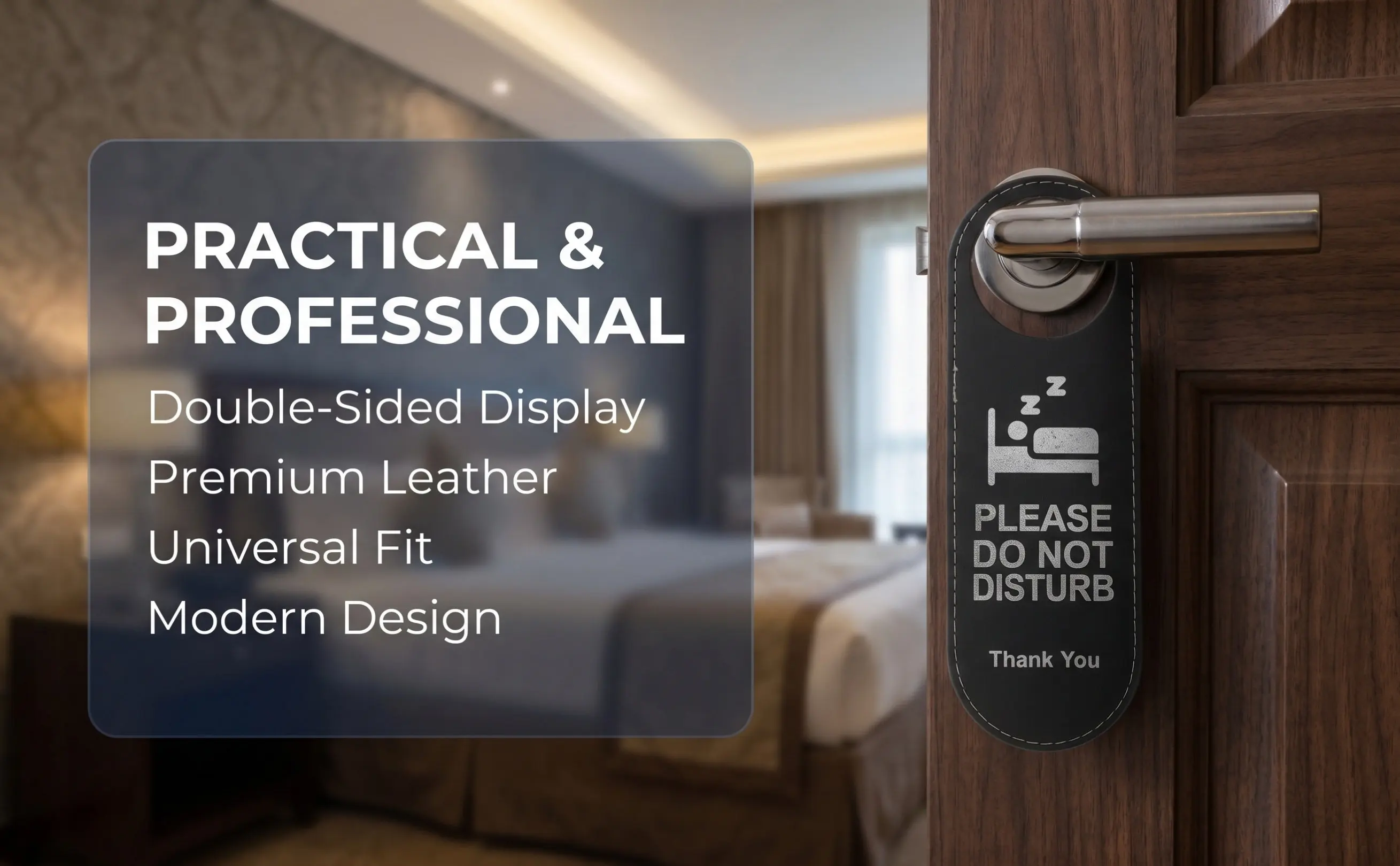 3Pcs Door Hanger Sign Unbreakable Tear Resistant Stitched Edge Double Sided Do Not Disturb Make Up Room Hotel Door Sign