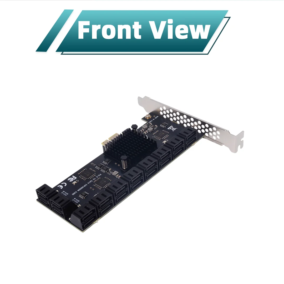 PCIe To SATA 3.0 Expansion Card 20 Port 24 / 16 / 12 / 10 / 8 / 6 Port Driver-Free x1 x4 x16 SSD Solid State Drive Adapter Card