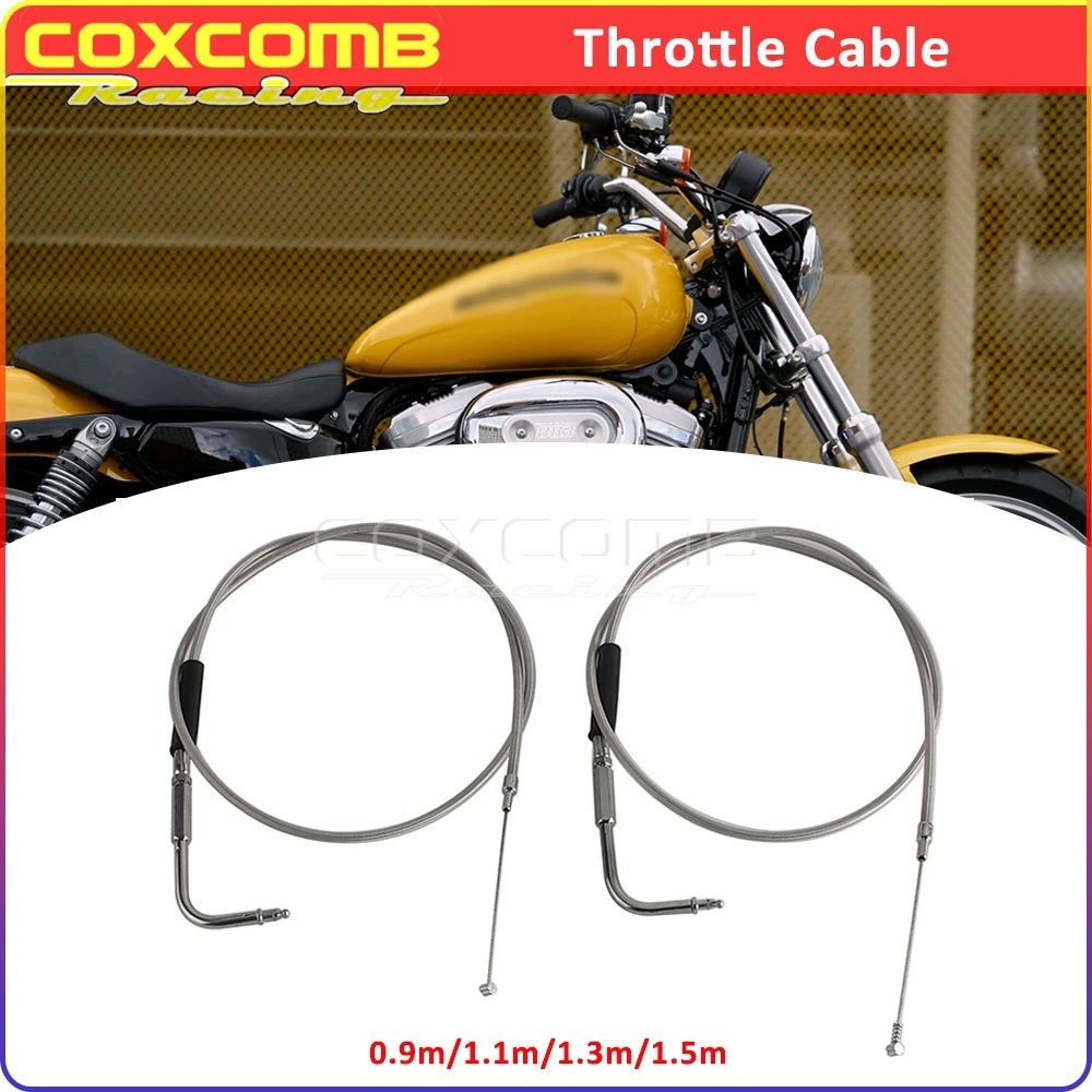 

900mm 1100mm 1300mm 1500mm Throttle Cable Motorcycle Straight Head Oil Cables Wire For Harley Sportster XL883 XL1200 XL 883 1200