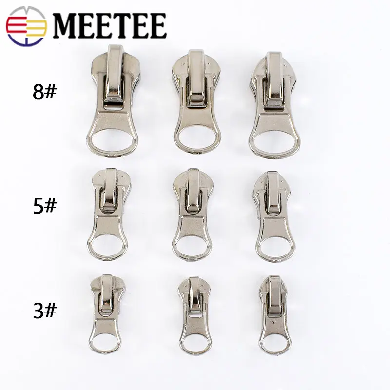 10/20Pcs Zipper Puller Slider for Nylon Resin Metal Zip 3# 5# 8# Universal Instant Zips Head Luggage Bag Clothes Sew Accessories