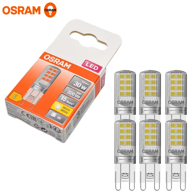 OSRAM LED PIN 30 G9 2.6W 2700K Warm White Clear Lamp 300° Light 220V LED Original Outdoor Indoor Home House Lighting