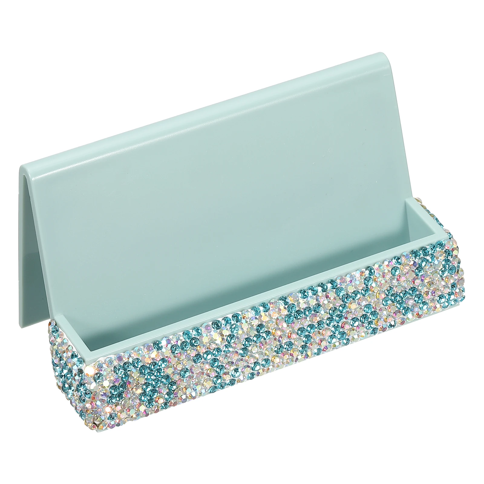 

1Pcs Desktop Business Card Holder Rhinestone Business Card Holders Crystal Cards Display Stand Organizer for Office Exhibition