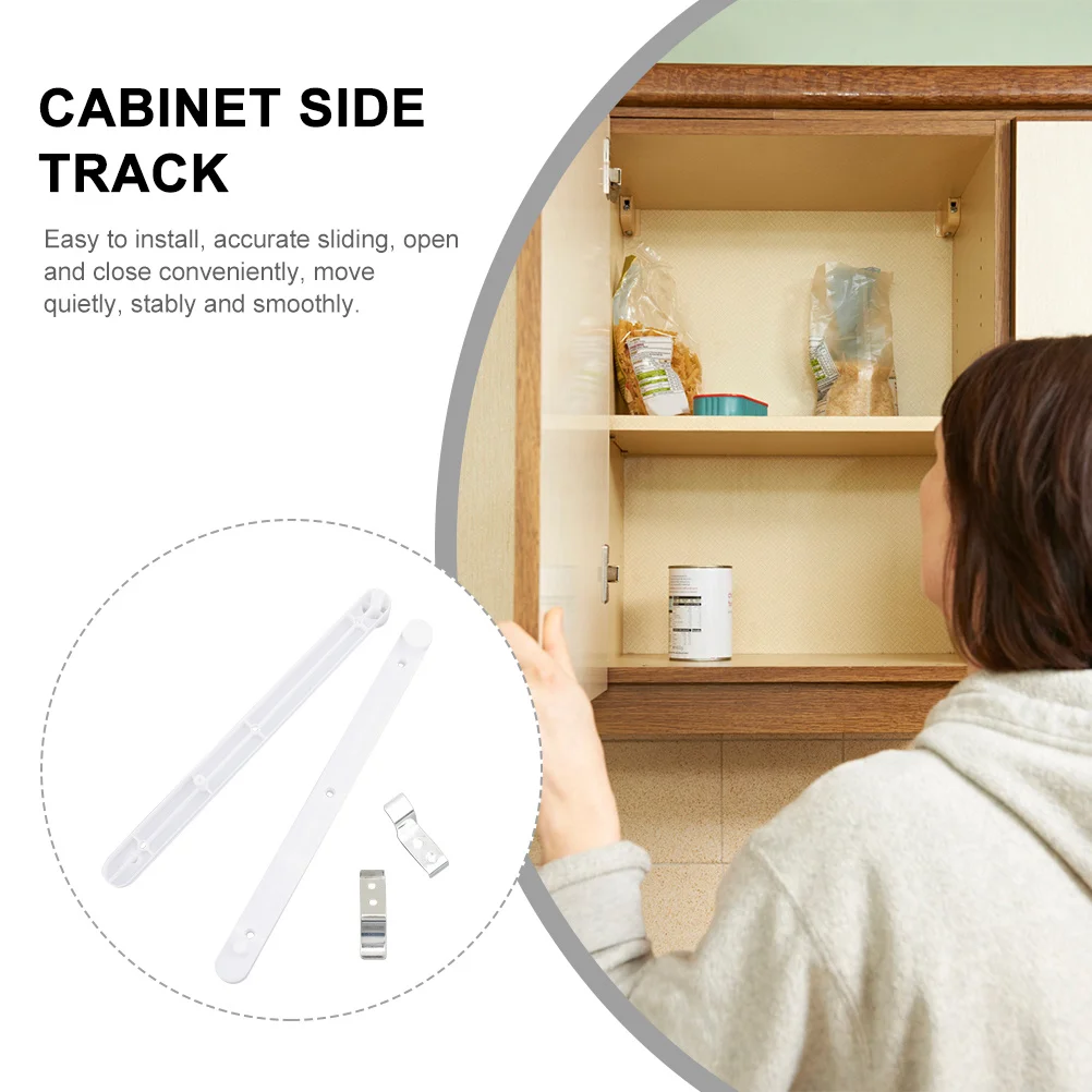 

1 set 1 Set Hidden Door Track For Cabinet Flip-Up Guide Slides Durable Plastic Iron Rails Bookcases Side Cabinet Slides