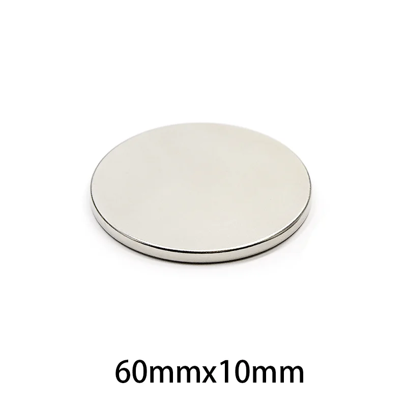 1/2/3PCS 60x10mm  Neodymium Magnets 60mm x 10mm N35 Permanent Round Strong Magnet Super Powerful NdFeB Magnetic Disc