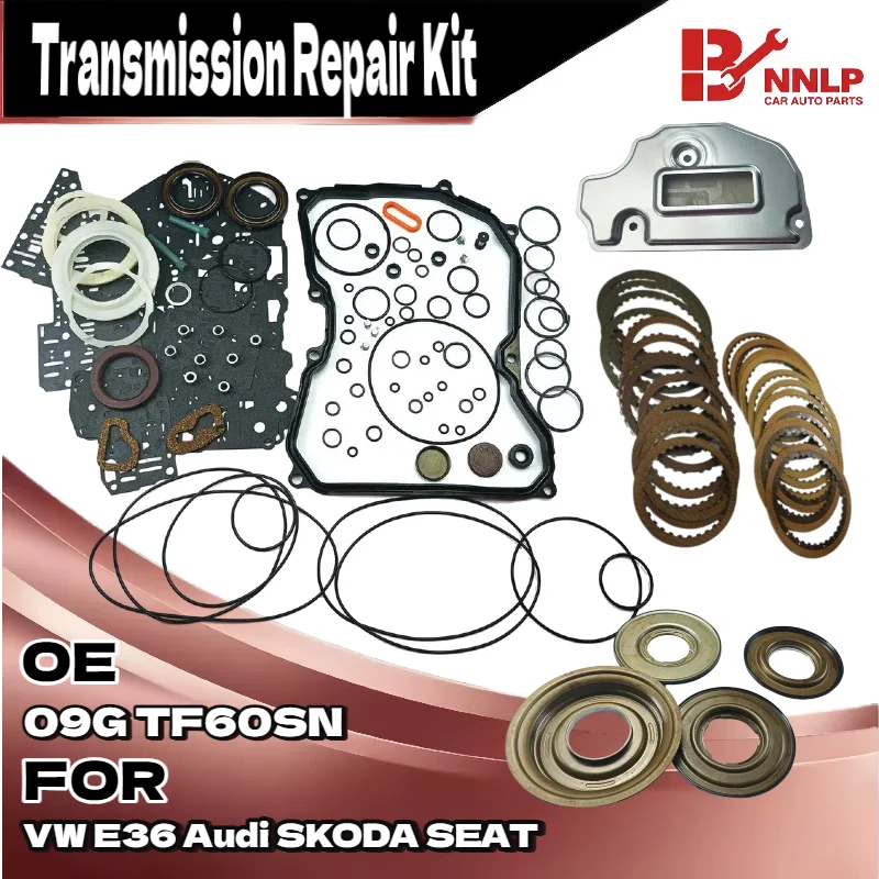 

For VW Audi 09G TF60SN Automatic Transmission Master Overhaul Repair Kit, Includes Friction Plates, Steel Plates, Piston Filter