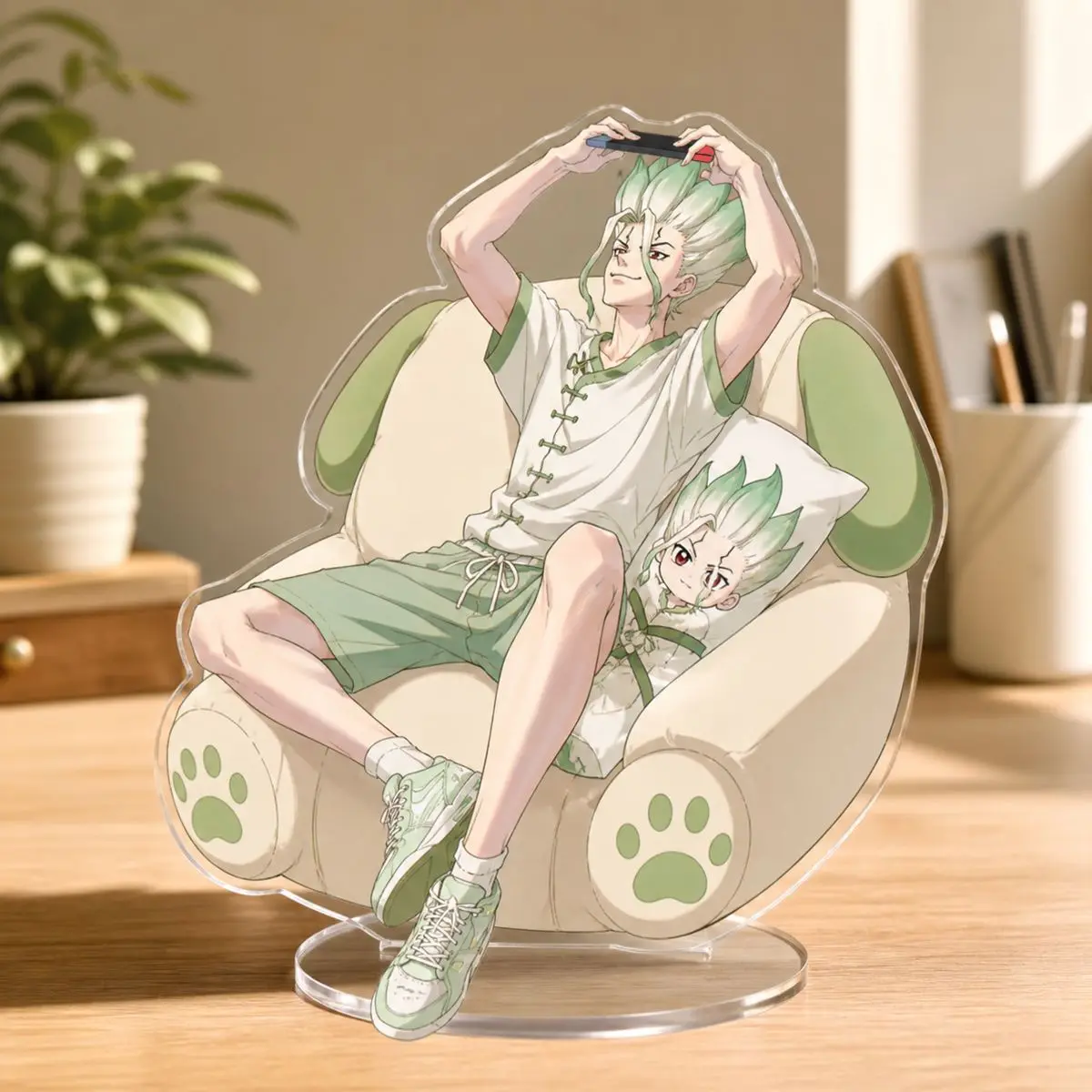 Senku Ishigami Anime Figure ‌Dr. STONE Toy Action Figures Woman Cartoon Cosplay Fashion Art Stand Model Doll Toys Acrylic Gift