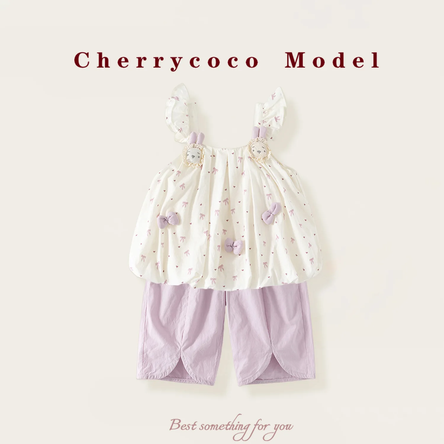 طقم بناتي ملابس صيفية 2025 قميص قصير أنيق جديد للأطفال سروال رفيع طقم صيفي مكون من قطعتين ملابس أطفال #6