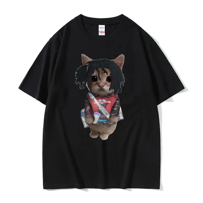 Funny Rapper Lucki Print Tshirt Men Hip Hop Rap Street T Shirt Man Summer Oversized T-shirts Male Vintage O-collar Tees