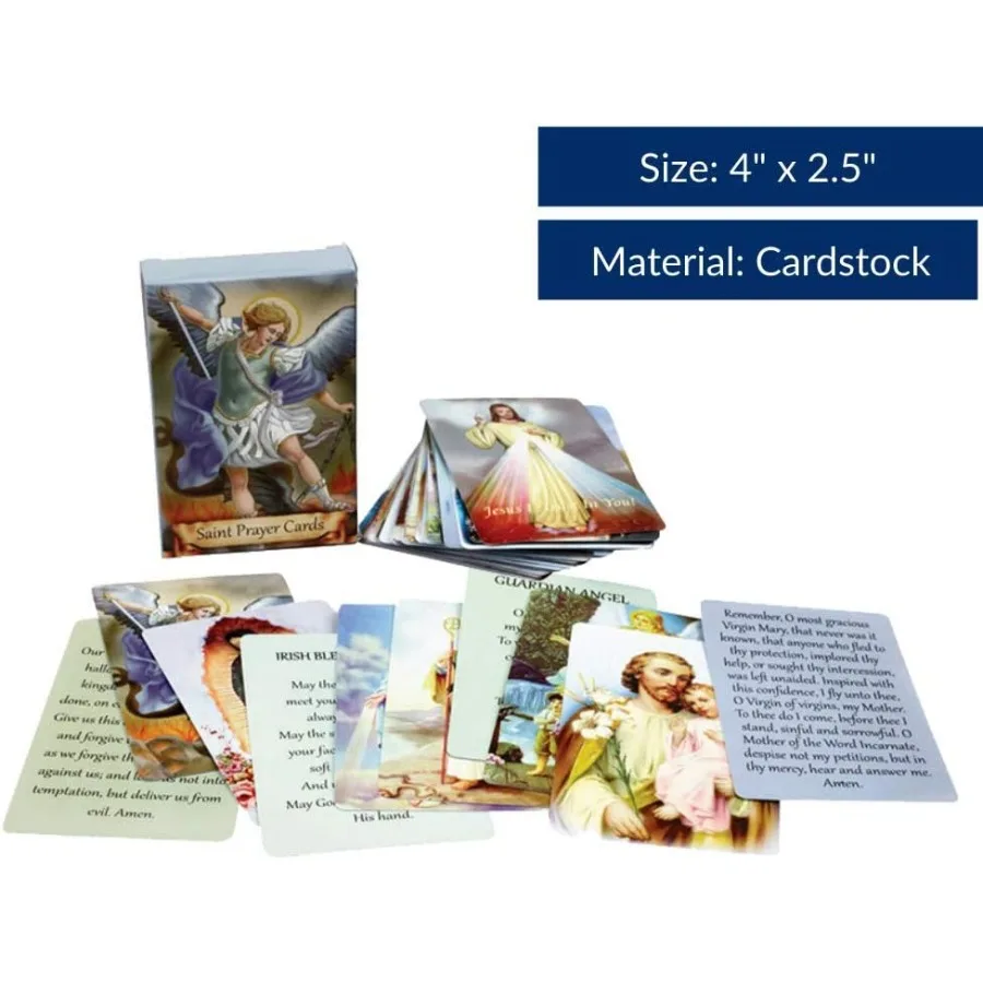 54 قطعة من البطاقات المقدسة المتنوعة تتميز بالقديسين والصلاة الكاثوليكية للعبوة الدينية والانعكاس الروحي والصلاة الشخصية #5