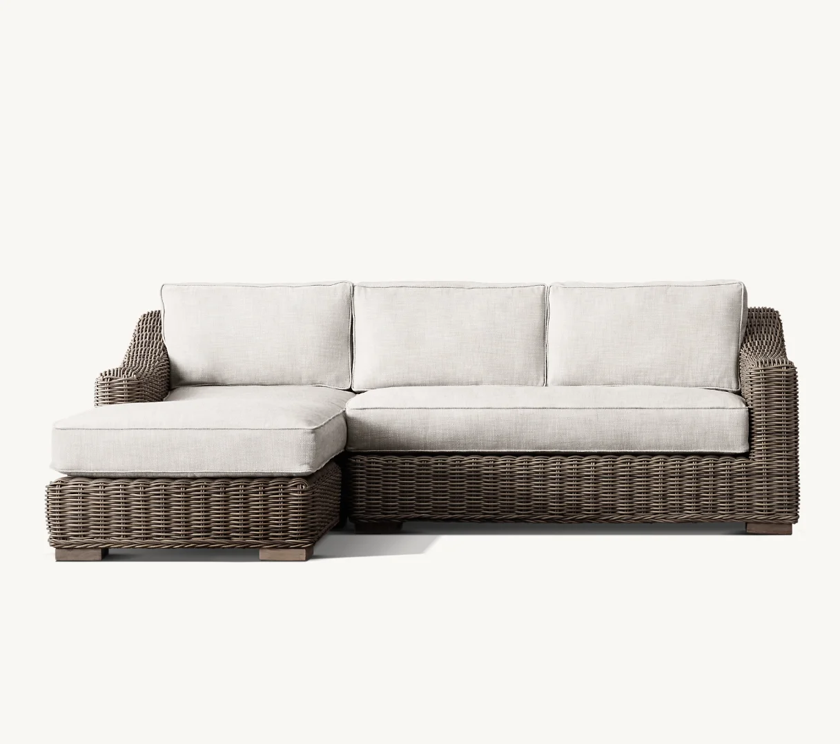 Sassanid Garden Rattan Outdoor Furniture All-weather Handwoven Provence Left-Arm Sofa Chaise Sectional
