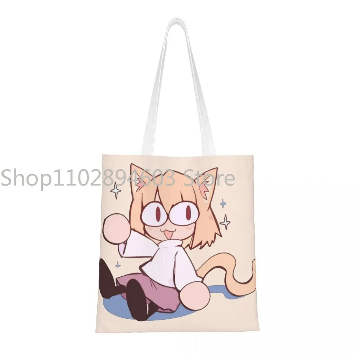 

Neco Arc Funny Neko Memes Canvas Tote Bag Aesthetic Unique Design Casual Bag for Unisex