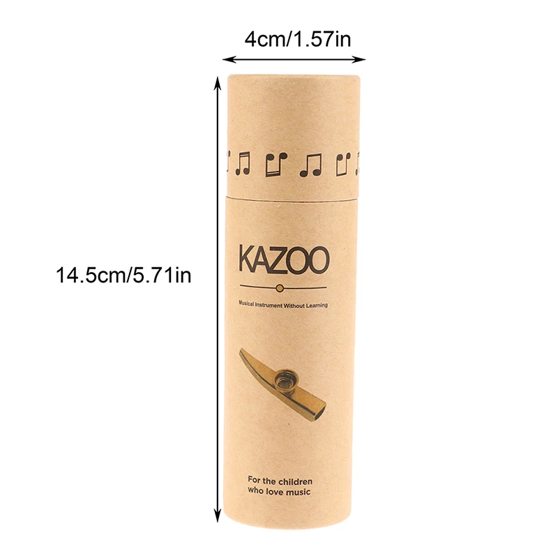 1Kazoo+1Paper Tube Portable  Box Metal Kazoo Paper Storage Holder for Mouth Blowing Musical Instrument Organizer Accessories