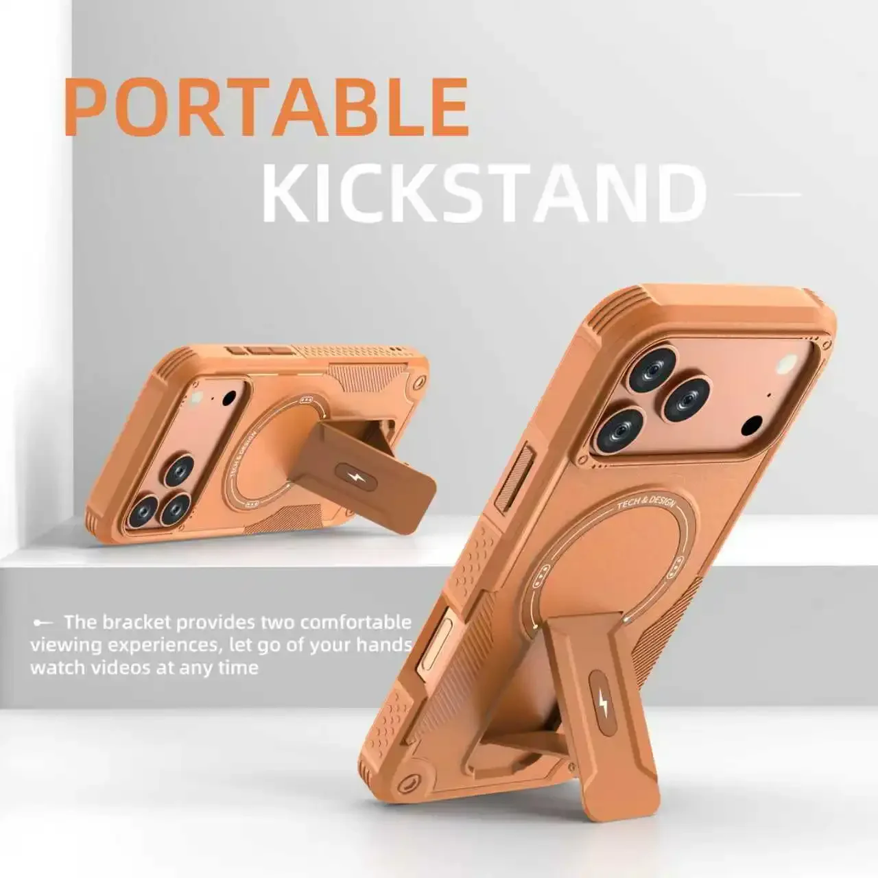 حافظة Magsafe ذات دعامة غير مرئية لهاتف آيفون 17 برو ماكس حامل شحن لاسلكي مغناطيسي لهاتف آيفون 17 برو #5